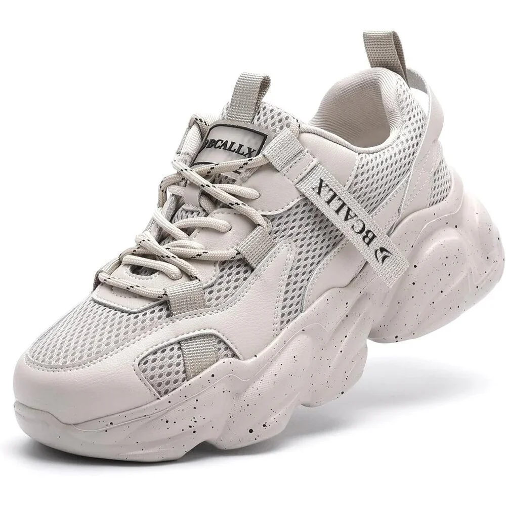 Women's Grey Walking Comfortable Breathable Athletic Sneakers Non-Slip Shoes
